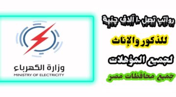 وظائف وزارة الكهرباء 2022 ( The Ministry of Electricity ) للذكور والإناث