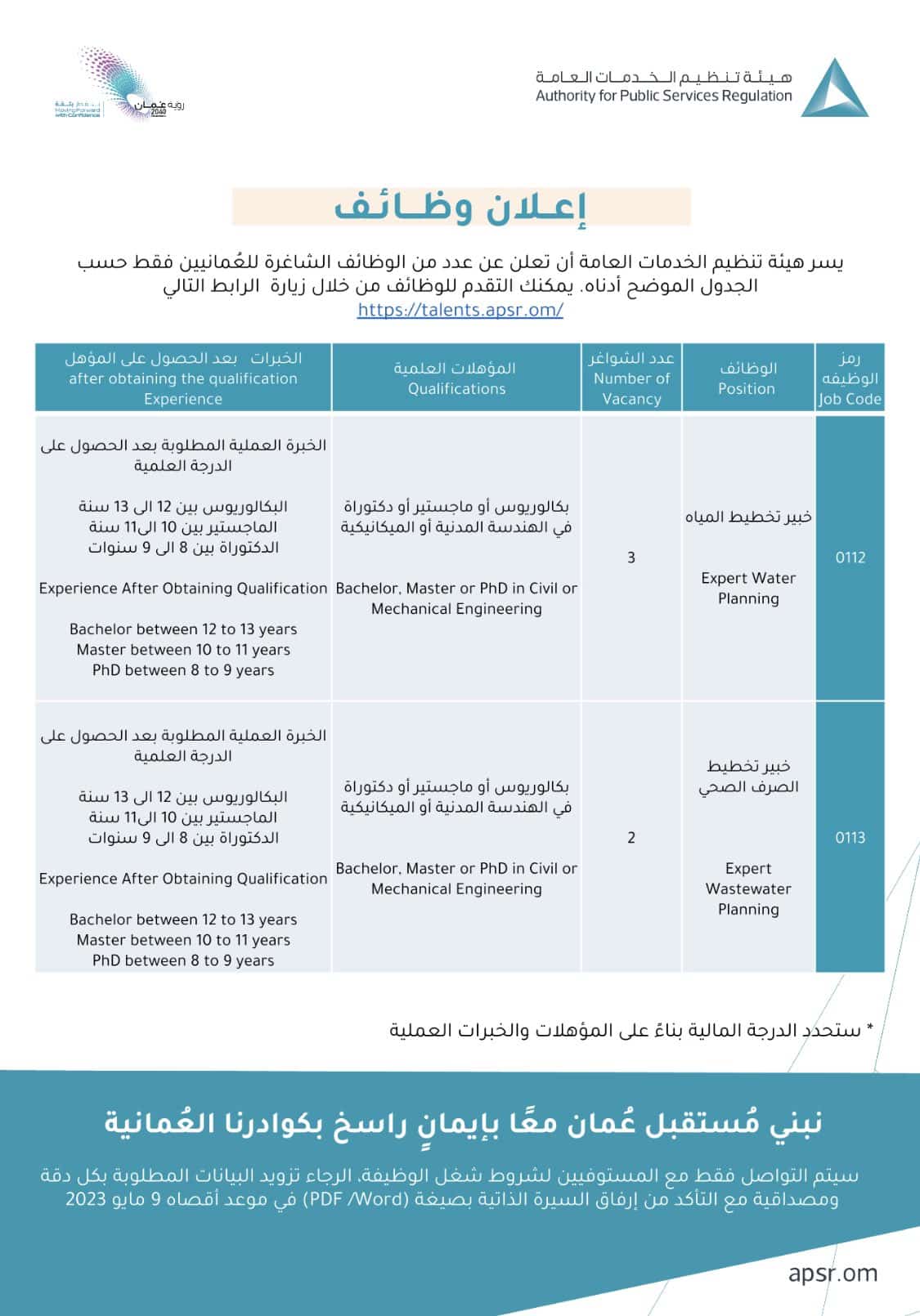 وظائف هيئة تنظيم الخدمات العامة 2023 في سلطنة عمان برواتب ومزايا عالية ... سجل الأن