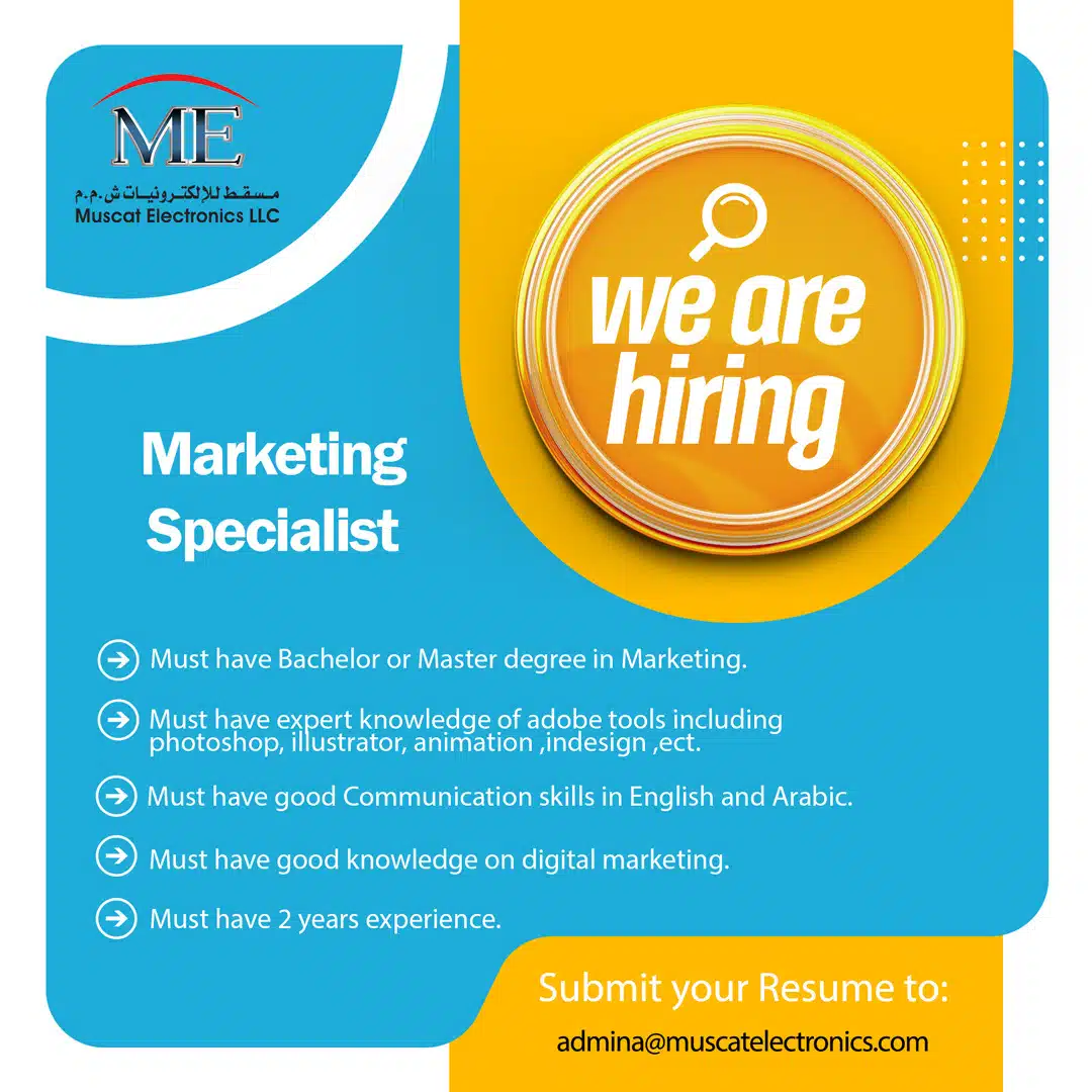 Jobs in Muscat - Jobs in Oman - وظائف شاغرة في سلطنة عمان - وظائف للأجانب في سلطنة عمان