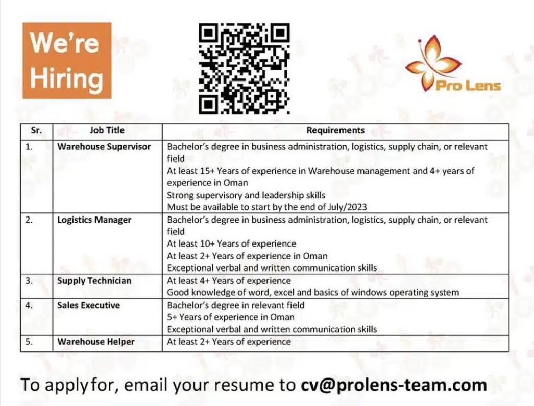 Jobs in Muscat - Jobs in Oman - وظائف شاغرة في سلطنة عمان - وظائف للأجانب في سلطنة عمان
