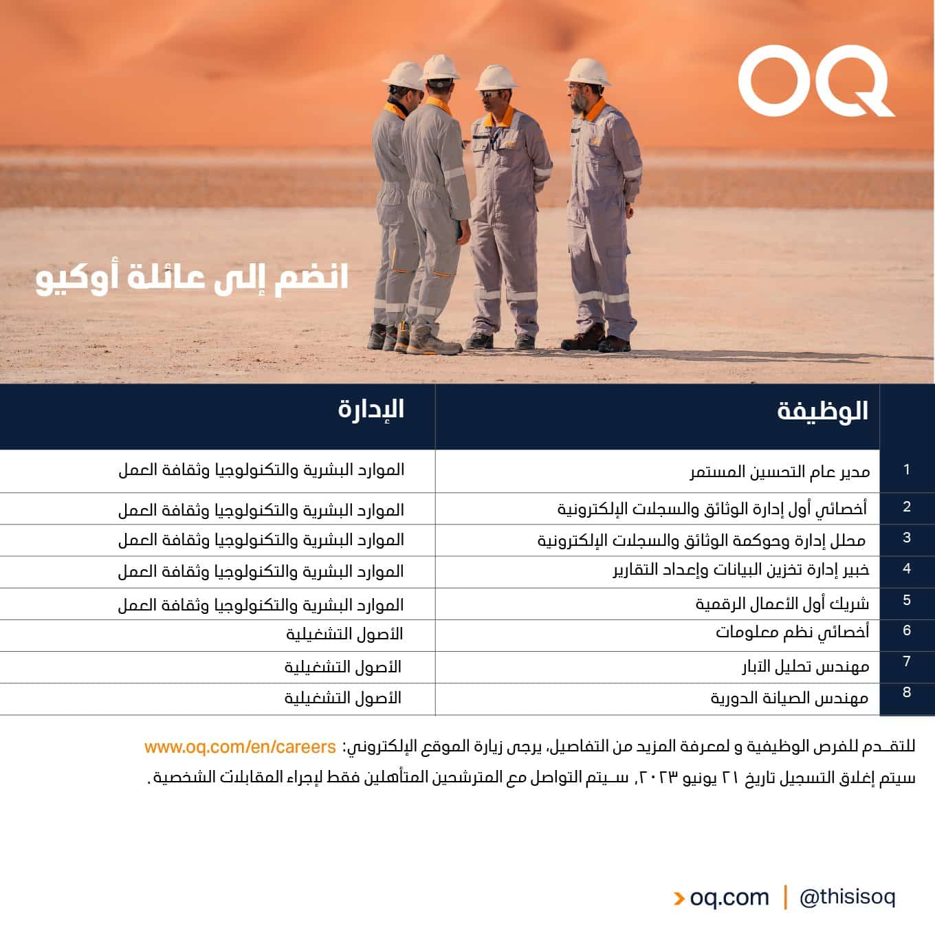 وظائف شركة أوكيو عمان 2023 برواتب ومزايا عالية لجميع الجنسيات ''OQ''