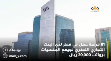 81 فرصة عمل في البنك التجاري القطري