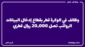 وظائف في الوكرة قطر بقطاع إدخال البيانات الرواتب تصل 20000 ريال قطري