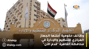 وظائف حكومية أعلنها الجهاز المركزي للتنظيم والإدارة في محافظة القاهرة “قدم الآن”