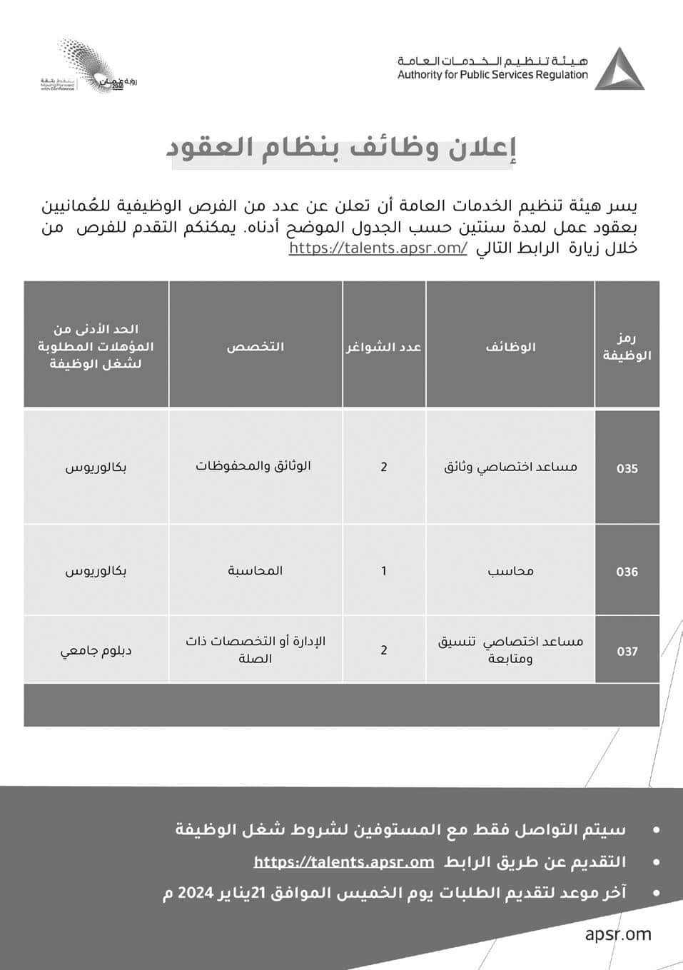وظائف هيئة تنظيم الخدمات العامة 2024 في سلطنة عمان برواتب ومزايا عالية لجميع الجنسيات #2