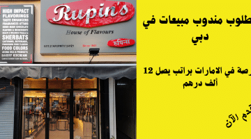 مطلوب مندوب مبيعات في دبي من شركة روبينز – بيت النكهات بشهادة الثانوية