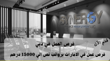 فرص العمل في دبي من شركة سينرجي لإدارة المشاريع برواتب تصل 15 ألف درهم