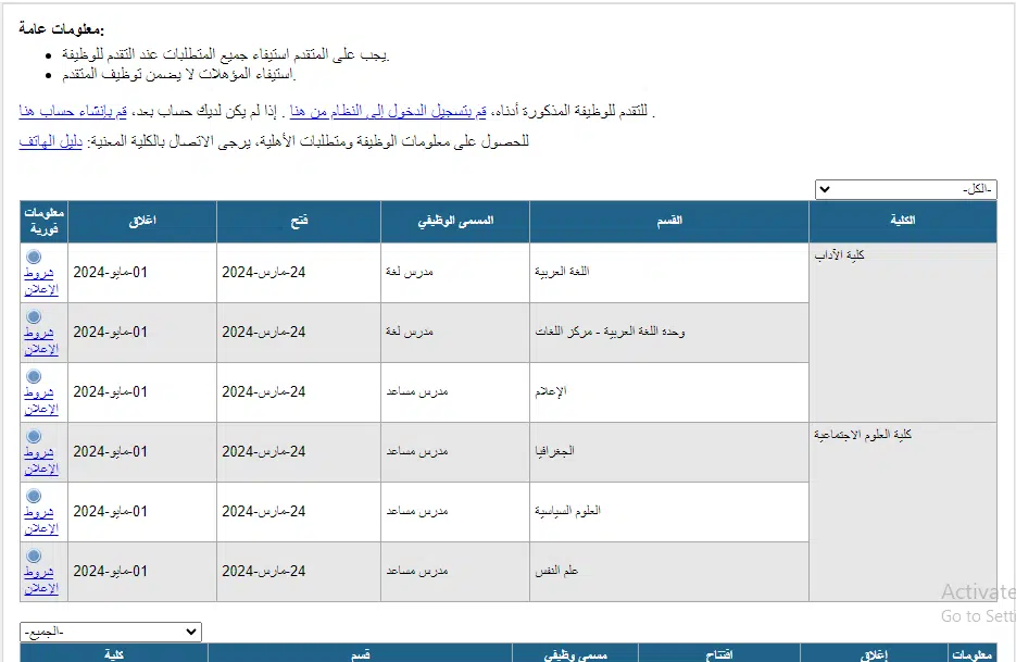 اعلان توظيف جامعة الكويت