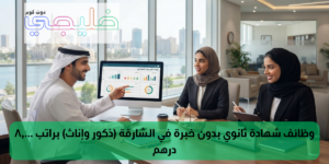 وظائف شهادة ثانوي بدون خبرة في الشارقة (ذكور وإناث) براتب 8,000 درهم 1 وظائف شهادة ثانوي بدون خبرة