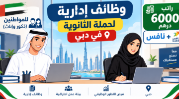 وظائف إدارية لحملة الثانوية في دبي للمواطنين ذكور وإناث براتب 6000 درهم نافس