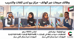 وظائف مبيعات في العين وابوظبي عبر الهاتف براتب 4000 درهم (ذكور وإناث) للمواطنين والمقيمين 1 وظائف مبيعات في العين