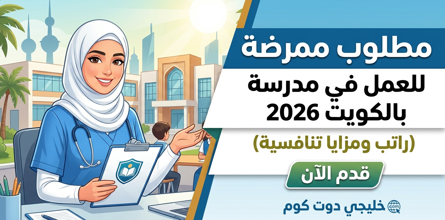 مطلوب ممرضة للعمل في مدرسة بالكويت 2026 (راتب ومزايا تنافسية) قدم الآن 1 مطلوب ممرضة للعمل في مدرسة بالكويت