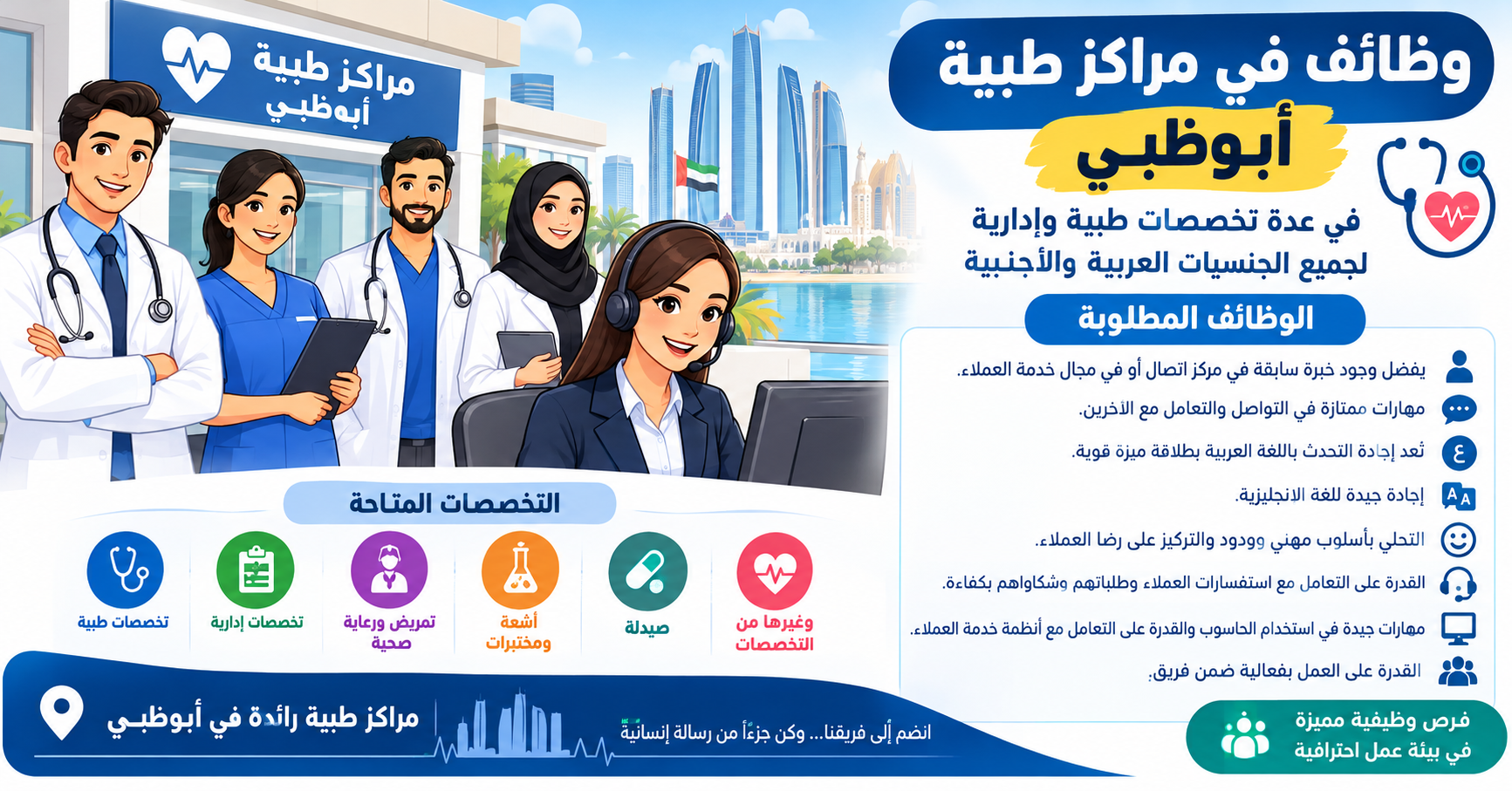 وظائف في مراكز طبية أبوظبي