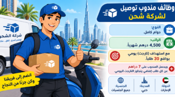 وظائف مندوب توصيل لشركة شحن